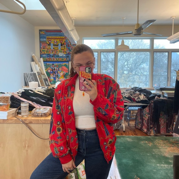 Red Alfred Dunner Bomber Jacket - Picture 2 of 4